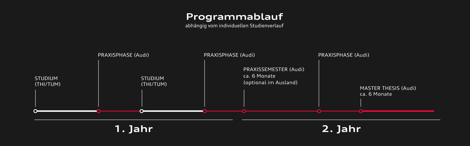 The programme of Audi's dual Master's degree course at the university is presented