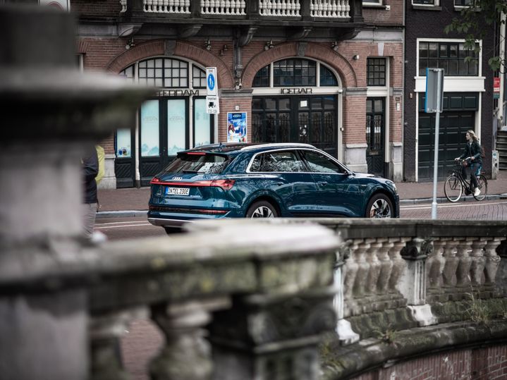 The Audi e-tron in Amsterdam.