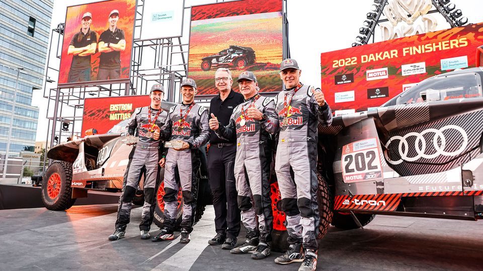 Dakar Rally podium 