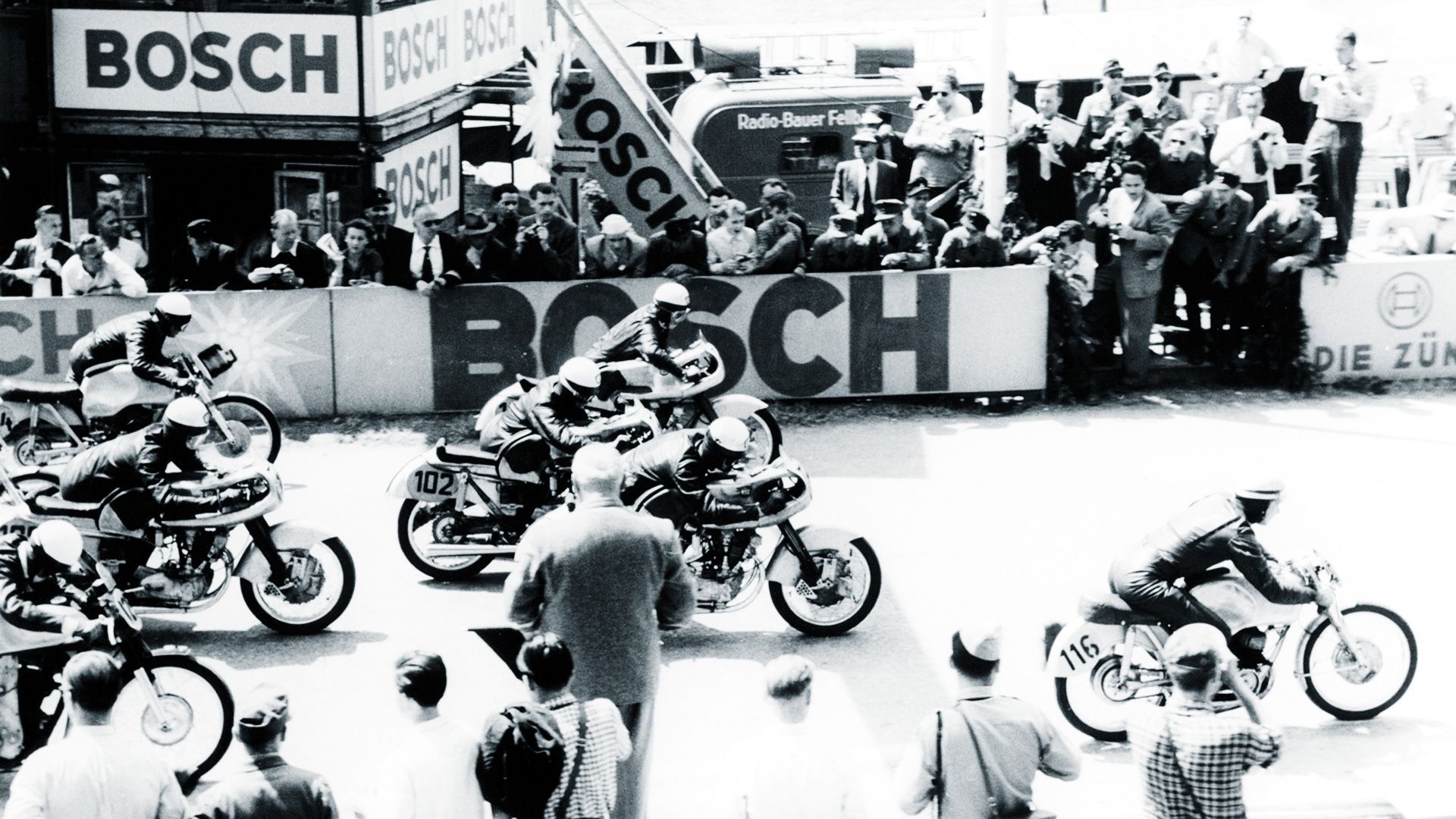 NSU motorcycles on the racetrack