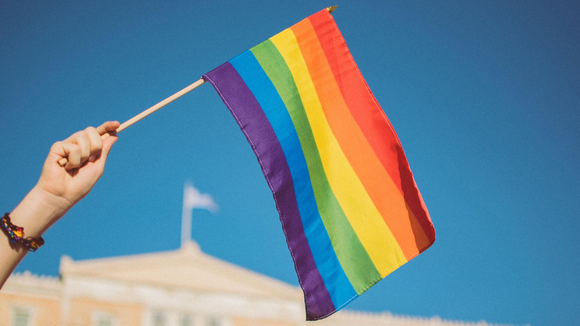 Waving rainbow flag 