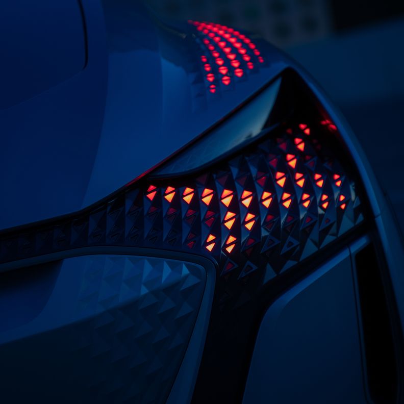 Red LED taillights draw an X
