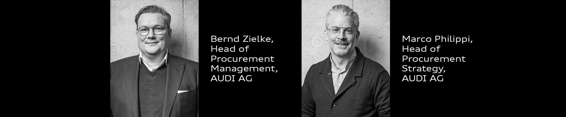 Bernd Zielke, Head of Procurement Management, AUDI AG and Marco Philippi, Head of Procurement Strategy, AUDI AG (2023)