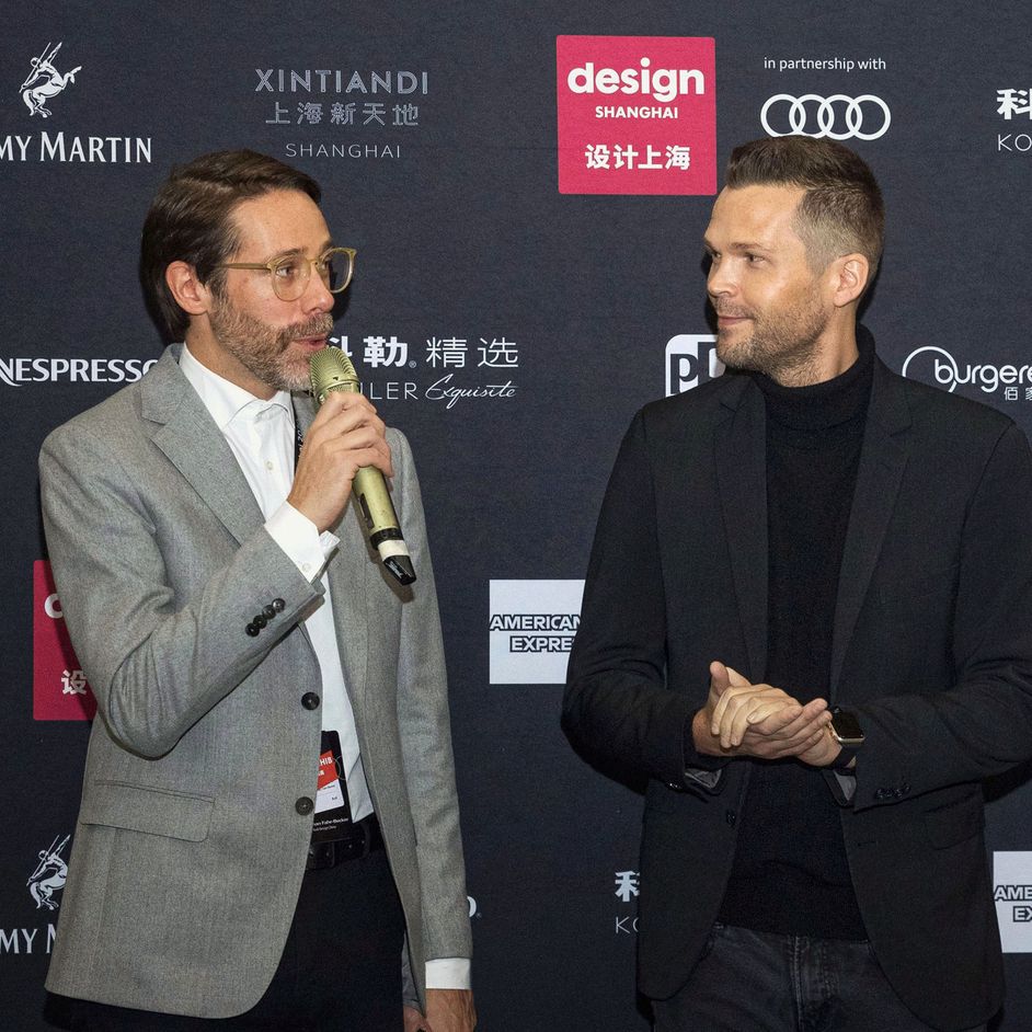 Die Protagonisten des Interviews: Stephan Fahr-Becker, Leiter Design Audi China und Christian Balzer, Leiter Markenstrategie & Innovation Research Audi China (v.l.)