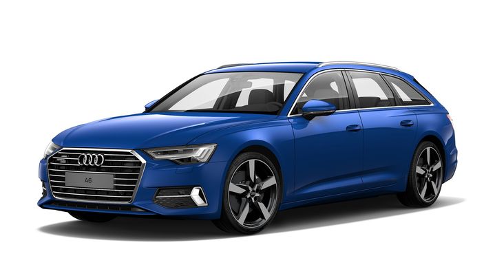 Audi A6 Avant in Ara blue, crystal effect