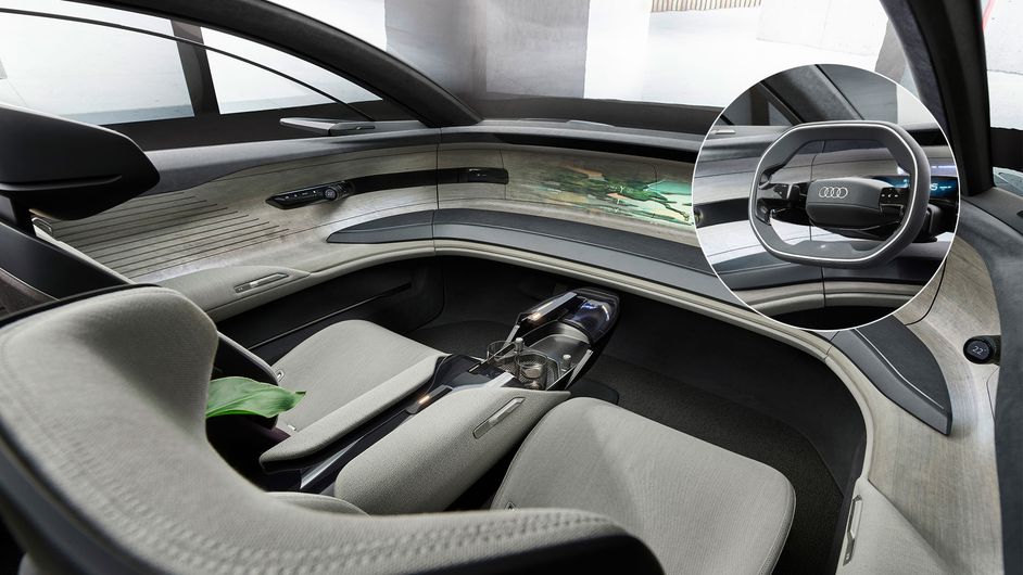 The spacious interior of the Audi grandsphere concept