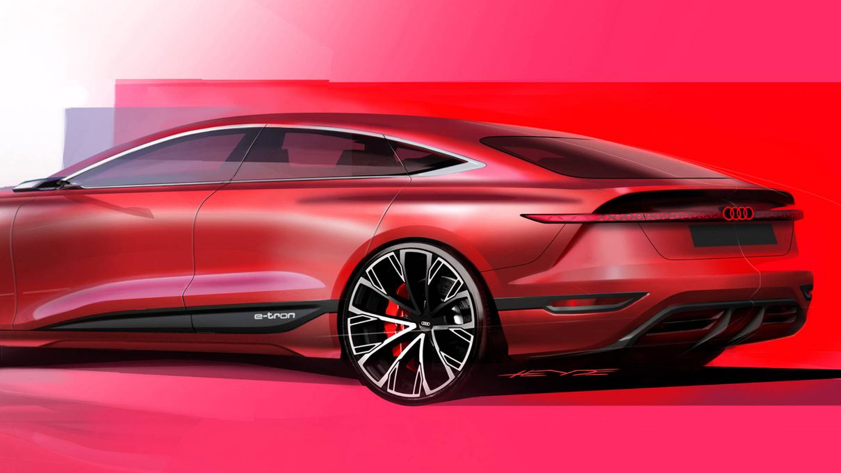 Design sketch of the Audi A6 e-tron concept