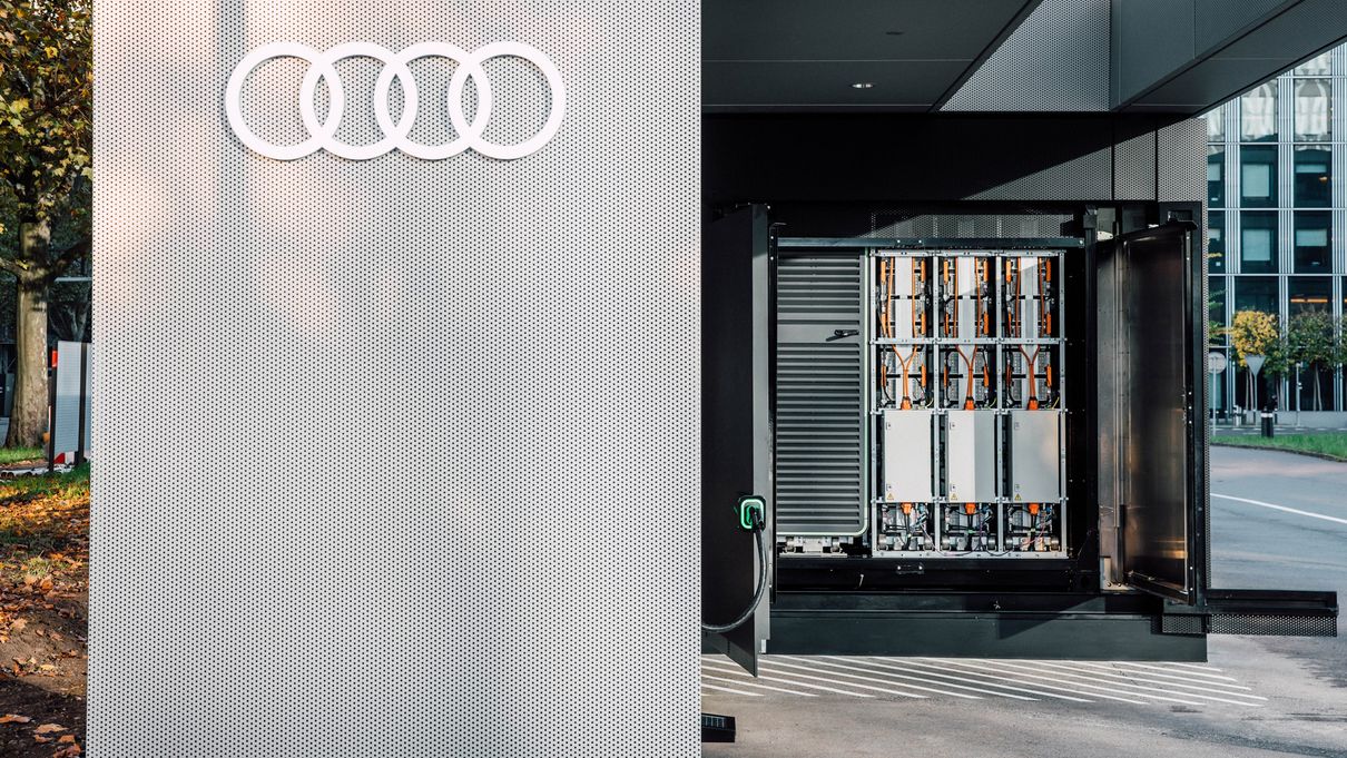 Inside view of the compact version of the Audi Charging Hub