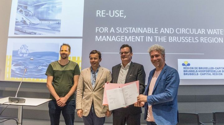 Representatives of the “Re-use” project on stage